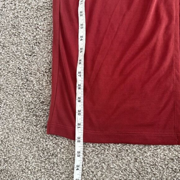 DYNAMITE | Red Ruched Midi Skirt - Picture 10 of 10